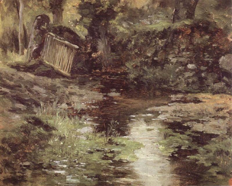 Carlos de Haes A Stream at Pont-Aven oil painting picture